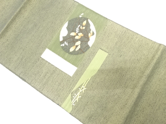 JAPANESE NAGOYA OBI / TSUMUGI / WOVEN FLORAL PLANTS